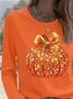 Casual Halloween (pumpkin) Crew Neck Long Sleeve T-shirt