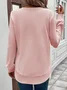 Vintage Crew Neck Plain Sweatshirt Jacquard