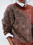 Women Abstract Long Sleeve Comfy Casual Printing Sweater