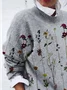 Women Floral Long Sleeve Comfy Casual Printing Sweater