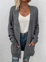 Women Spring/Fall Outerwear Vintage Split Joint Plain Long Sleeve Jacket