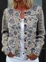 Women Floral Long Sleeve Comfy Vintage Printing Cardigan