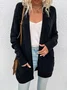 Women Spring/Fall Outerwear Vintage Split Joint Plain Long Sleeve Jacket