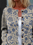 Women Floral Long Sleeve Comfy Vintage Printing Cardigan