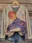 Women Animal Picture Long Sleeve Comfy Vintage Sweater