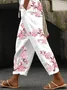 Women Floral Long Pants Casual Spring/Fall Trousers