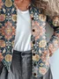 Women Floral Long Sleeve Comfy Vintage Printing Cardigan