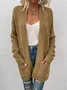 Women Spring/Fall Outerwear Vintage Split Joint Plain Long Sleeve Jacket