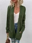 Women Spring/Fall Outerwear Vintage Split Joint Plain Long Sleeve Jacket