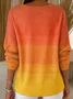 Women Cotton Ombre Long Sleeve Comfy Casual Sweater