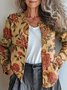 Women Knitted Floral Long Sleeve Comfy Vintage Cardigan