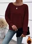 Vintage Plain Crew Neck Long Sleeve T-shirt