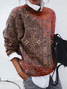 Women Abstract Long Sleeve Comfy Casual Printing Sweater