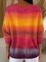 Women Cotton Ombre Long Sleeve Comfy Casual Sweater