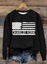 Casual Crew Neck Text Letters Sweatshirt
