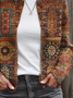 Women Abstract Long Sleeve Comfy Vintage Printing Cardigan