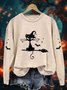Vintage Crew Neck Cat Sweatshirt