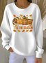 Casual Crew Neck Maple Leaf Sweatshirt