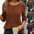Casual Plain Crew Neck Long Sleeve T-shirt