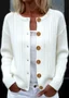Women Wool/Knitting Plain Long Sleeve Comfy Casual Cardigan
