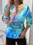 Casual Crew Neck Abstract Sweatshirt Printing