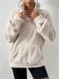 Vintage Mock Neck Plain Sweatshirt Split Joint