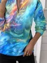 Casual Crew Neck Abstract Sweatshirt Printing