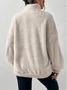 Vintage Mock Neck Plain Sweatshirt Split Joint