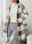 Women Spring/Fall Outerwear Casual Geometric Long Sleeve Hoodie Jacket