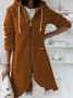 Women Spring/Fall Outerwear Vintage Split Joint Plain Long Sleeve Hoodie Jacket