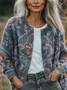Women Floral Long Sleeve Comfy Vintage Printing Cardigan