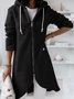 Women Spring/Fall Outerwear Vintage Split Joint Plain Long Sleeve Hoodie Jacket