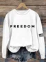 Casual Crew Neck Text Letters Sweatshirt