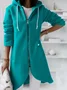 Women Spring/Fall Outerwear Vintage Split Joint Plain Long Sleeve Hoodie Jacket