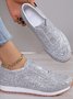 Casual Plain Breathable Slip On Flat Heel Shallow Shoes Split Joint
