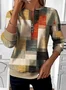 Casual Stand Collar Geometric Sweatshirt
