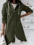 Women Spring/Fall Outerwear Vintage Split Joint Plain Long Sleeve Hoodie Jacket