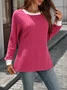Casual Color Block Crew Neck Long Sleeve T-shirt
