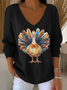 Vintage V Neck Turkey Hoodie
