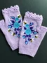 Knitted Boho Floral Autumn And Winter Ins Embroidered Women's Warm Gloves Bee Flower Adult Knitted Gloves Embroidered Wool Gloves