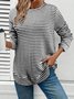 Casual Striped Crew Neck Long Sleeve T-shirt