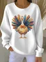 Casual Crew Neck Turkey Sweatshirt