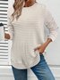 Casual Striped Crew Neck Long Sleeve T-shirt