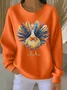 Casual Crew Neck Turkey Sweatshirt