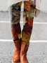 Women Maple Leaf Casual All Season Printing Long Leggings