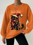 Casual Crew Neck Christmas Sweatshirt