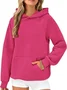 Casual Hoodie Plain Sweatshirt Split Joint