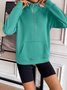 Casual V Neck Plain Sweatshirt