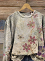 Casual Crew Neck Floral Sweatshirt Printing