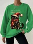 Casual Crew Neck Christmas Sweatshirt